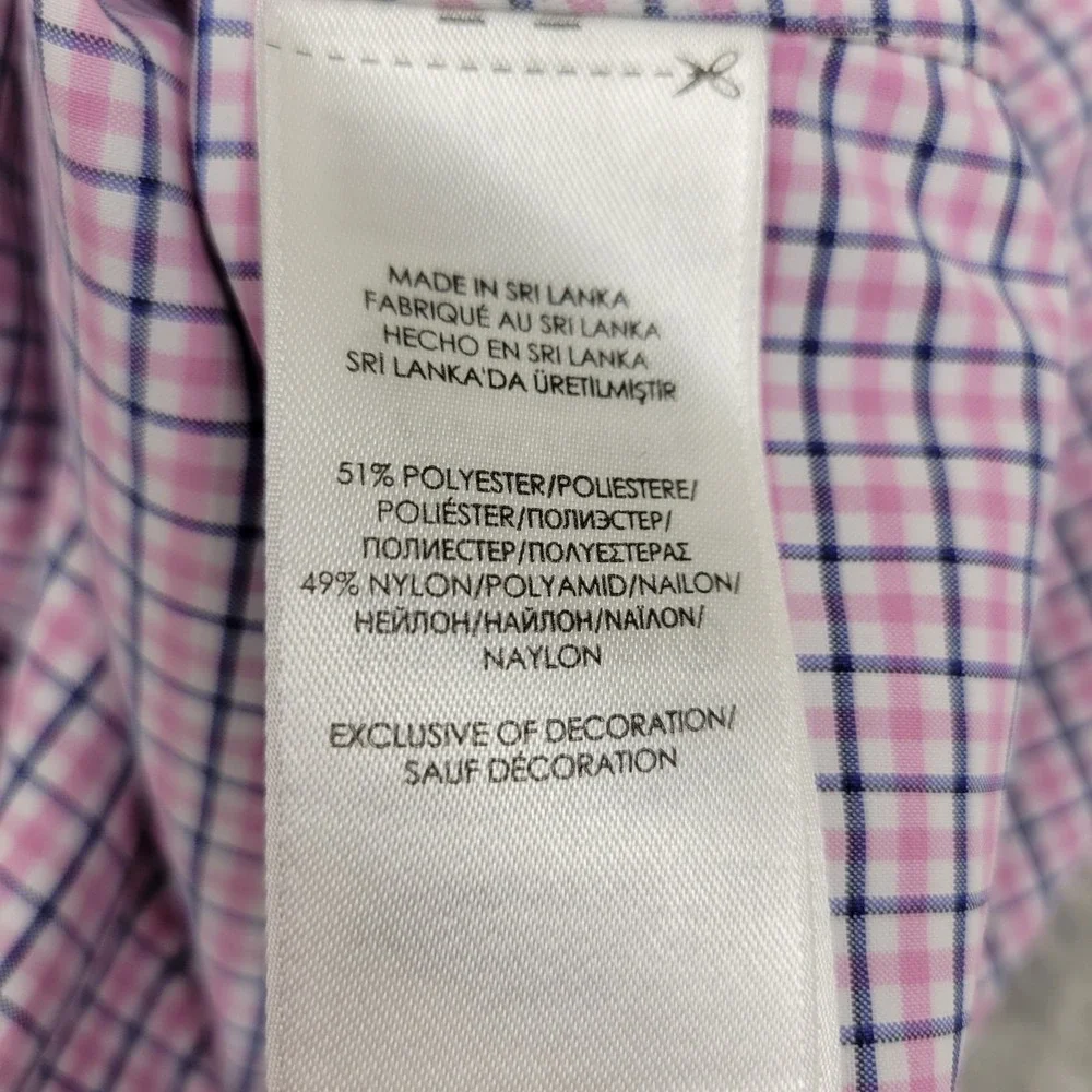 Polo Ralph Lauren Performance Shirt Pink Check Men's L Classic Fit Long Sleeve